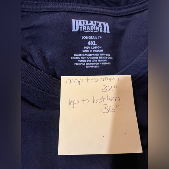 Duluth Trading Company Men’s Longtail T Relaxed Fit Long Sleeve T Shirt Size 4XL - Picture 4 of 4